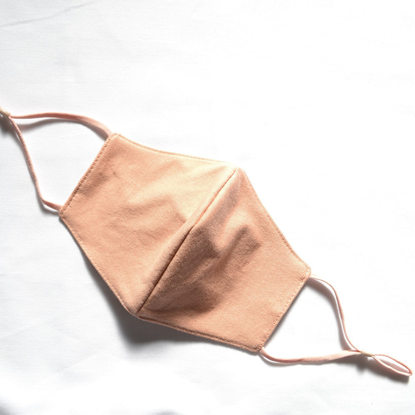 シルクマスク　オーガニックコットン　国産シルク100％　敏感肌　乾燥対策　呼吸楽　立体　オレンジピンク　天然素材　血色 5枚目の画像
