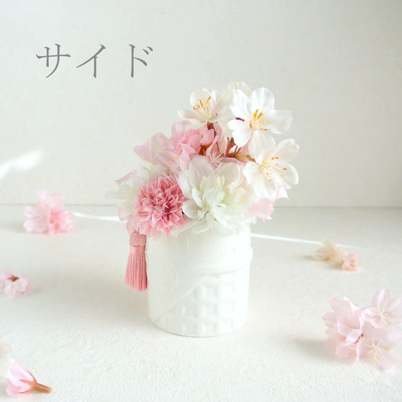 桜　春のアレンジメント　ひな祭り　アーティフィシャルフラワー 　アレンジメント　造花　　R&yF60 7枚目の画像