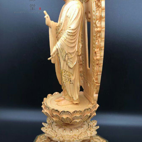 豪華! 木彫仏像 阿弥陀如来立像 阿弥陀仏 彫刻 本金 切金 檜材 豪華! 木彫仏像 阿弥陀如来立像 阿弥陀仏 彫刻 本金 切金 檜材