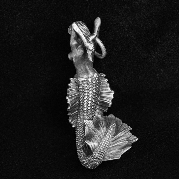 人魚の伝説の宝石、人魚のペンダント、ヌードのネックレス、銀の人魚のネックレス、女性のためのネックレス 5枚目の画像