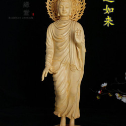 【修縁堂】高品質 木彫仏像 釈迦如来座像 釈迦牟尼仏 彫刻 一刀彫 天然木檜材 修縁堂】高品質 木彫仏像 釈迦如来座像 釈迦牟尼仏 彫刻 一刀彫