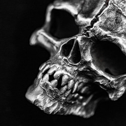 スターリングシルバーのスカルネックレス、スカルピアスペンダント、悪魔の頭蓋骨のペンダント-手作り 5枚目の画像