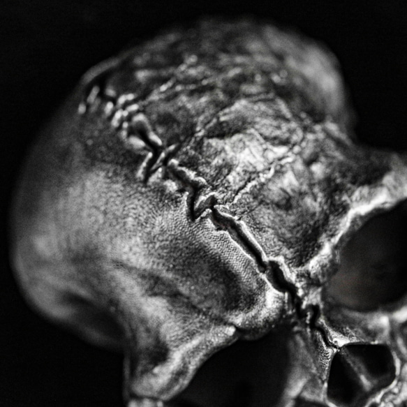 スターリングシルバーのスカルネックレス、スカルピアスペンダント、悪魔の頭蓋骨のペンダント-手作り 4枚目の画像