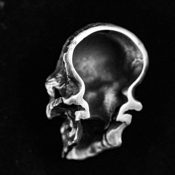 スターリングシルバーのスカルネックレス、スカルピアスペンダント、悪魔の頭蓋骨のペンダント-手作り 2枚目の画像