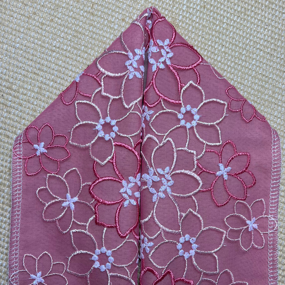 洗える刺繍半衿　一重梅色のお花【ラスト】 8枚目の画像