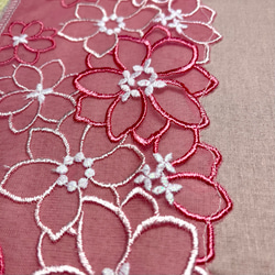 洗える刺繍半衿　一重梅色のお花【ラスト】 10枚目の画像