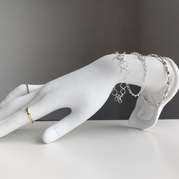 〜風〜 ツイスト シルバーチェーン ブレスレット twist silverchainbracelet silver925 2枚目の画像