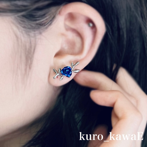 ゴシックローズのピアス / イヤリング変更可/18G,16G,14G変更可