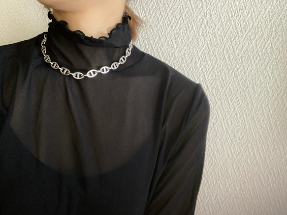 ーlong big anchor chain necklaceー　サージカルステンレス　チェーンネックレス　 6枚目の画像