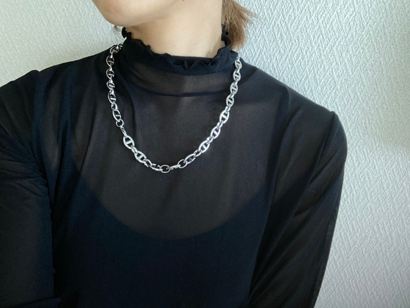 ーlong big anchor chain necklaceー　サージカルステンレス　チェーンネックレス　 7枚目の画像