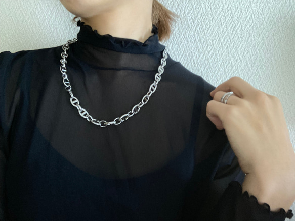 ーlong big anchor chain necklaceー　サージカルステンレス　チェーンネックレス　 10枚目の画像
