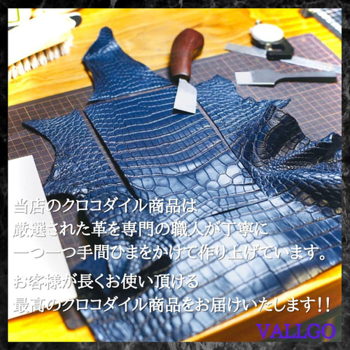 クロコダイル メンズ財布 長財布 大容量 カード21枚 背部 グリーン 緑