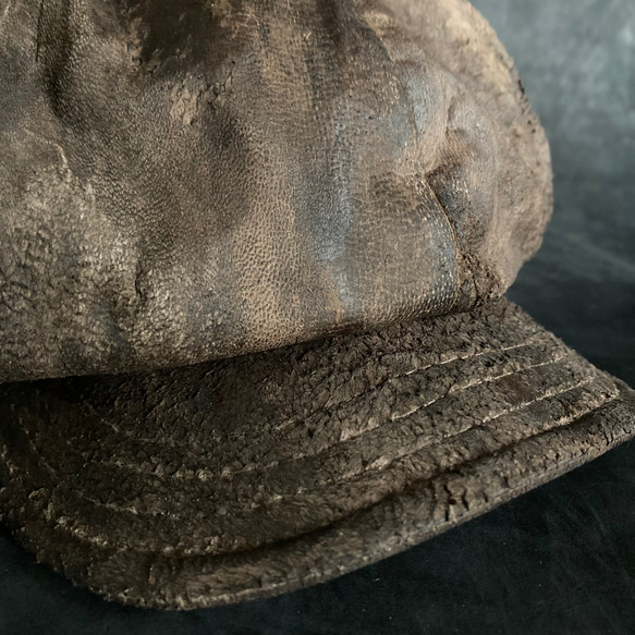 【triangles hat 】Painted wooden brown casquette 7枚目の画像