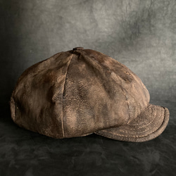 【triangles hat 】Painted wooden brown casquette 6枚目の画像