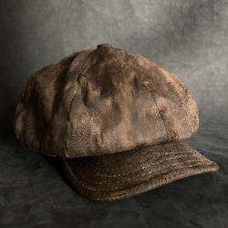 【triangles hat 】Painted wooden brown casquette 1枚目の画像