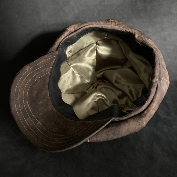 【triangles hat 】Painted wooden brown casquette 11枚目の画像