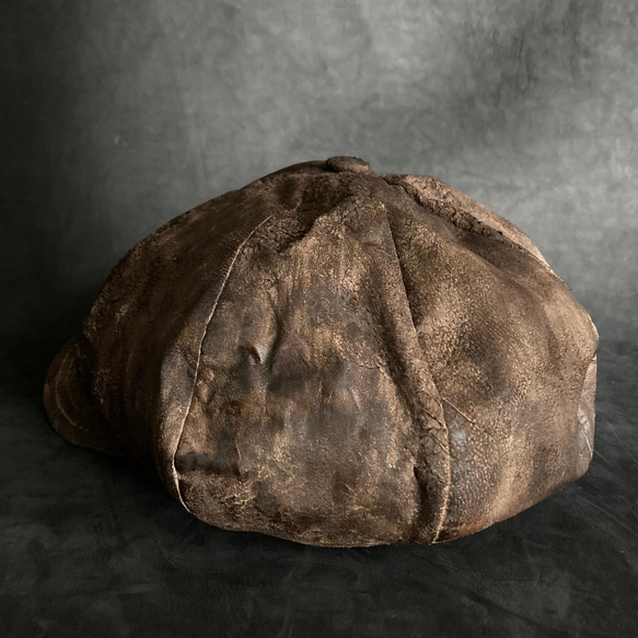 【triangles hat 】Painted wooden brown casquette 8枚目の画像