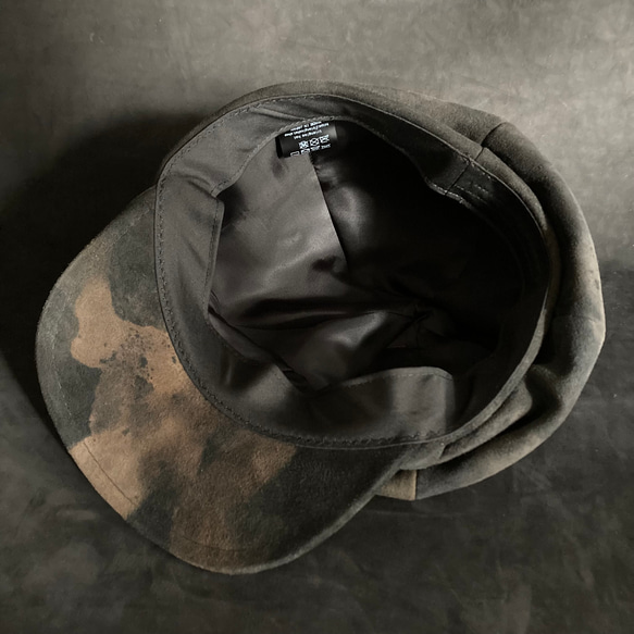 【triangles hat 】Cloudy black  leather casquette 9枚目の画像