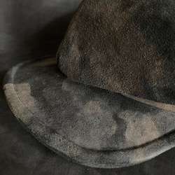 【triangles hat 】Cloudy black  leather casquette 4枚目の画像