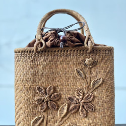 胡桃皮かごバッグ 胡桃表皮 くるみ籠バッグ 網代編み 定番 内布あり