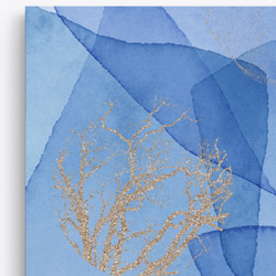 北欧アートパネル_ ブルー09ランドスケープ　 キャンバスインテリア アート　枝 光 空 水 3枚目の画像