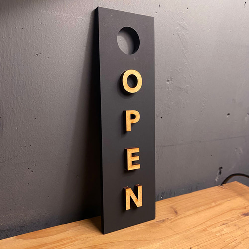 オープン クローズ 看板 サイン 表札・ネームプレート studio hemlen