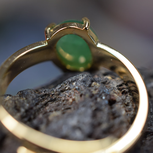 A23-1ミャンマー産 天然本翡翠 リング 指輪 シンプル フリーサイズ 