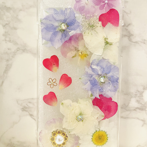 全機種対応 iPhoneケース 押し花ケース 押し花 ケース 花 Android 花柄 