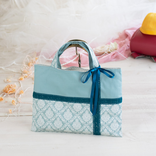 ダマクス柄　ハンドメイド　オーダー　ランチョンマット　レッスンバック　など ダマクス柄 ハンドメイド オーダー ランチョンマット レッスンバック など