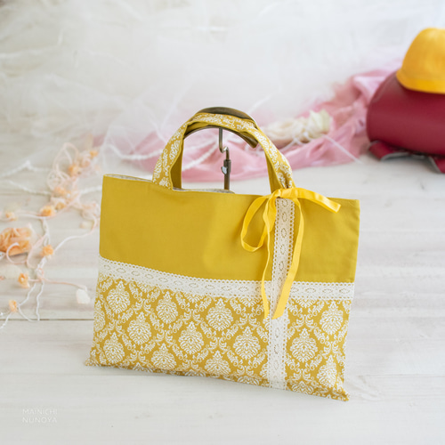 おえかき風お花柄入園準備5点セット〜yellow〜 その他入園グッズ