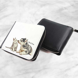 【猫 好き 専用】うちの子 PU レザー二つ折り財布！お写真で 作る 完全 オーダーメイド オリジナル イラスト 4枚目の画像
