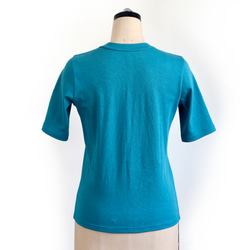 形にこだわった 大人の4分袖無地Tシャツ ターコイズブルー【カラー・サイズ展開有】 6枚目の画像