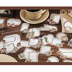 飾りフレームのペーパー素材・食卓(ブラウン)・30枚入 1枚目の画像