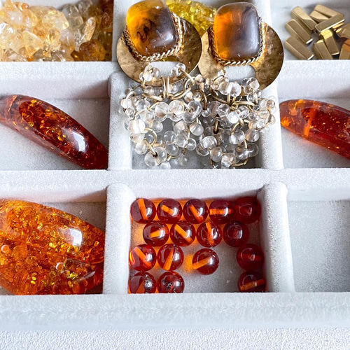 べっ甲 ピアス・イヤリング ゴールド アンティーク べっ甲風