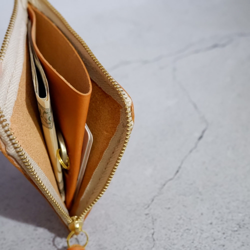 薄さにこだわったミニ財布】姫路レザー L字ファスナー財布