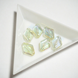 12個 ダイヤ ガラスビーズ 11×15mm ライトイエロー ビーズパーツ ガラスパーツ 【A413】 2枚目の画像