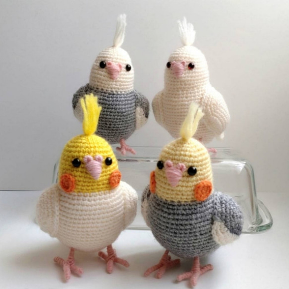 オカメインコ　編みぐるみ　チェーン ✿✿受注制作品 オカメインコさん✿✿ あみぐるみ megumi_inko