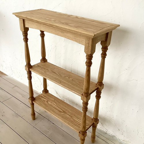 受注制作】コンソールテーブル・飾り棚・木製・シェルフ・ナチュラル