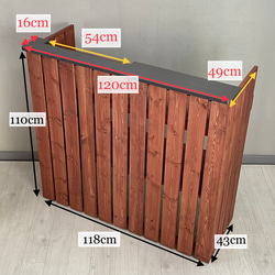 受注製作_BARIKI_レジカウンター 木製カウンター 幅120cm×奥行49cm×高さ110cm_B017WB 9枚目の画像