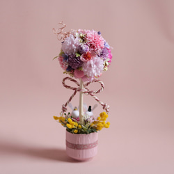 桃の節句～うさぎ雛のトピアリー 花気球風 10枚目の画像