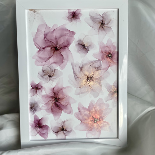 バラ（薔薇）・ローズの透明水彩画 白薔薇 花の絵 F6 原画
