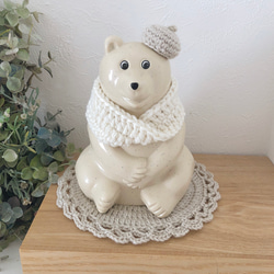 しろくま貯金箱小物＊3色展開＊ひまわり麦わら帽子セット その他置物