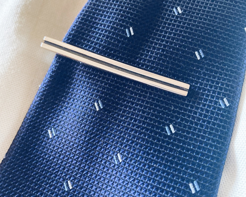 black line necktie pin【silver925】 ネクタイピン シルバー925