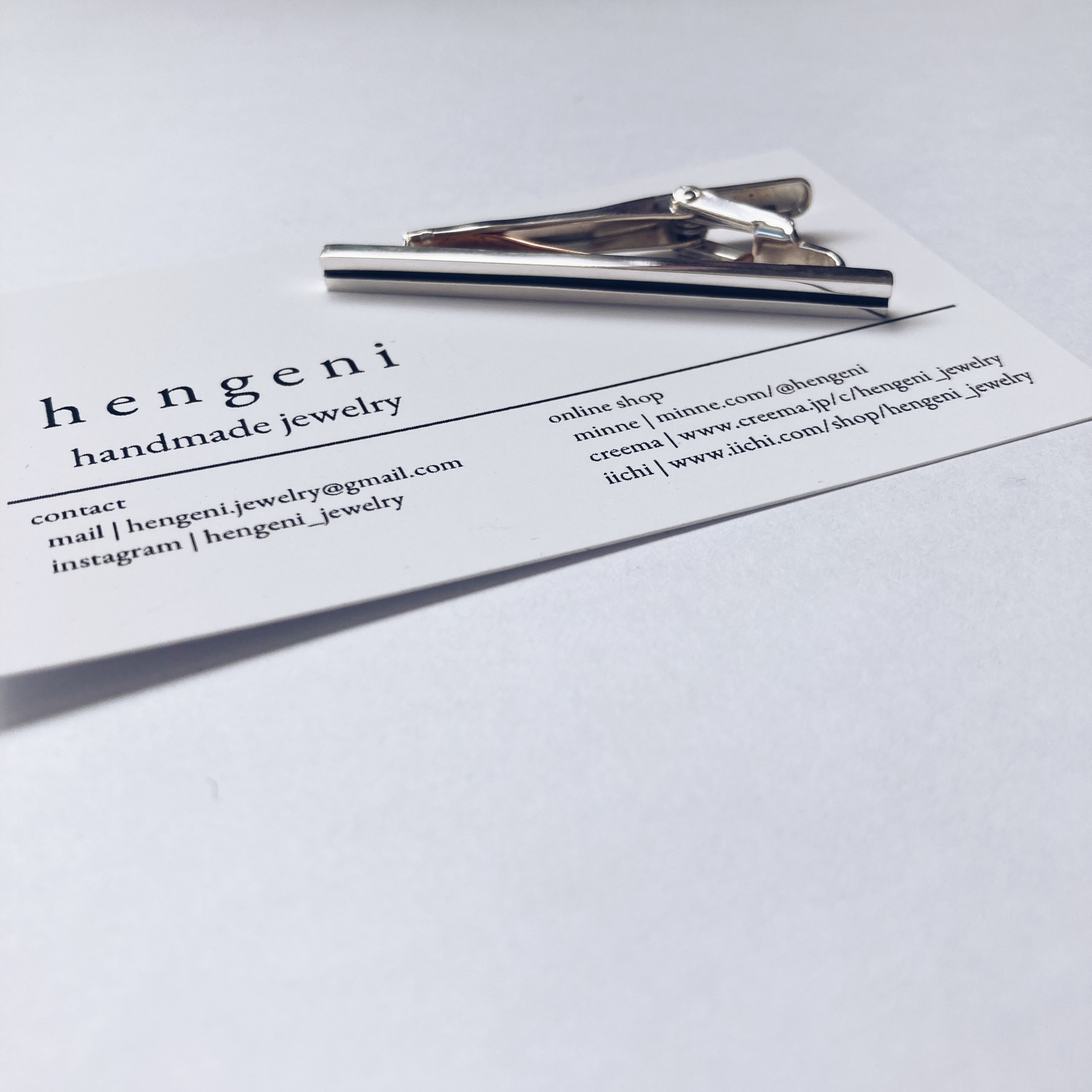 black line necktie pin【silver925】 ネクタイピン シルバー925 いぶし