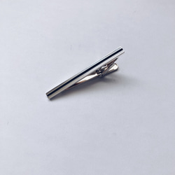 black line necktie pin【silver925】 ネクタイピン シルバー925 いぶし 14枚目の画像