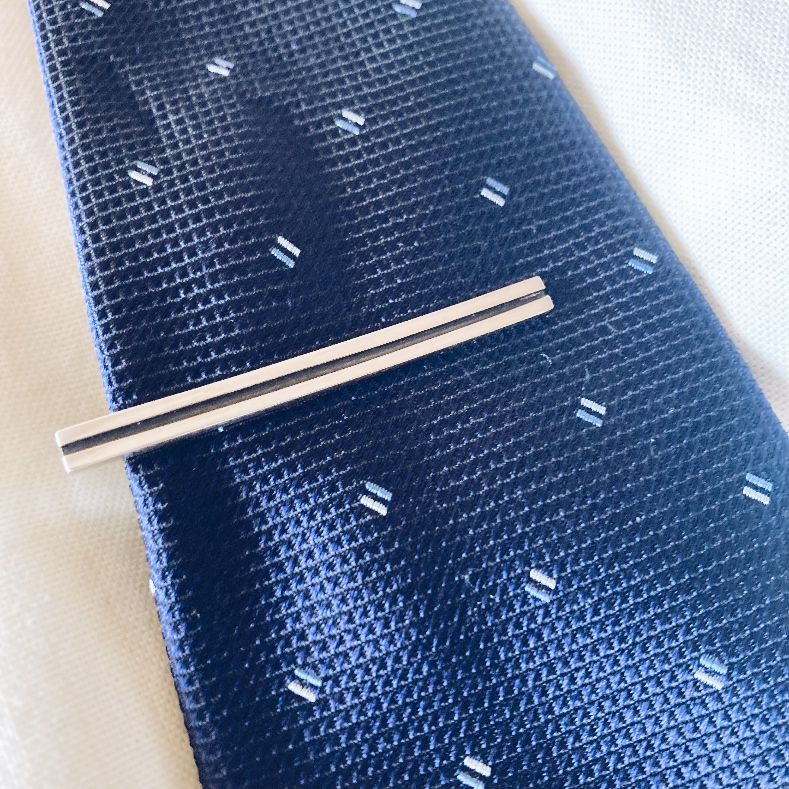 black line necktie pin【silver925】 ネクタイピン シルバー925 いぶし