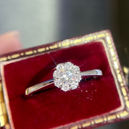 k18PG 天然 なう パール 天然 ダイヤモンド 0.005ct ダイヤ リング