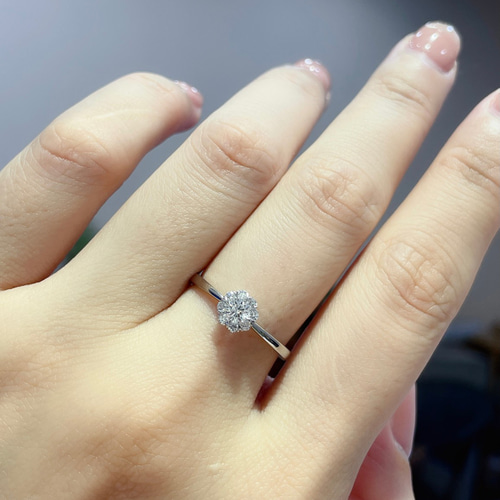天然ダイヤモンドリング0.27ct k18 指輪・リング パール大好き(購入前 