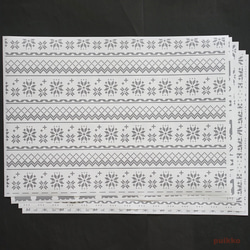 紙製ブックカバー　ノルディック柄3（モノクロ）　A3判（5枚セット） 6枚目の画像