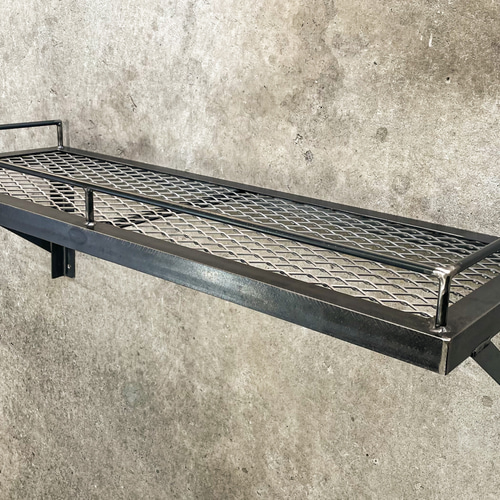 アイアンウォールシェルフB［柵付き］ アイアンラック 植物棚